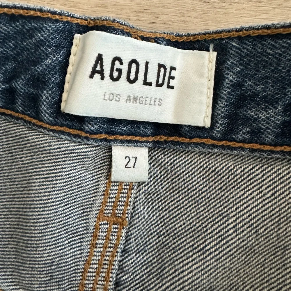 NWT AGOLDE Magda Denim Carpenter Darkness High Waist Loose fit 27 Organic Denim - Picture 8 of 13